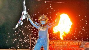 Chris Windom Celebrate USAC Midget Win Western World 111321