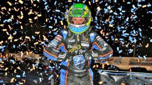 Brady Bacon Celebrate USAC Win Lakeside 051222