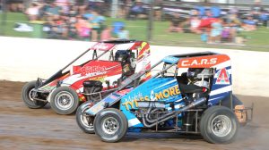 Australian Speedcar GP, February 4, 2023 - Mitch Brien #63 and Michael Kendall. IMG_6433-1