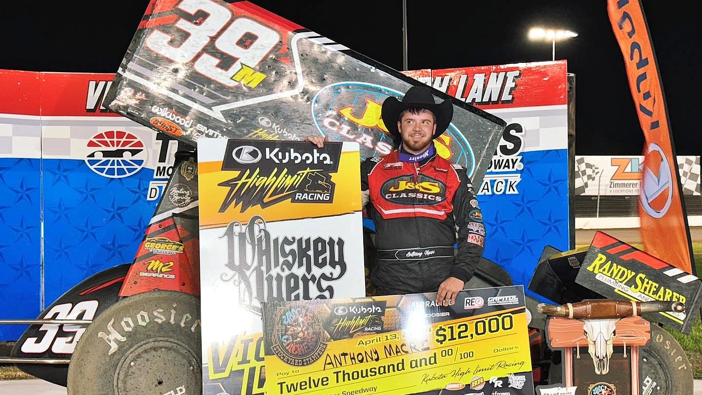 TEXAS MOTOR SPEEDWAY: ANTHONY MACRI GETS THE PAYOUT Speedway