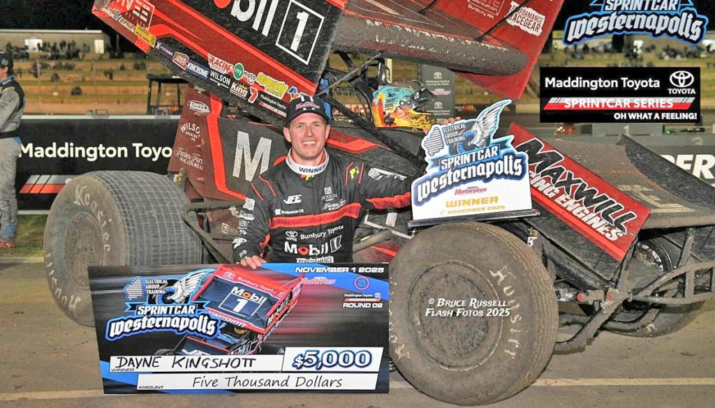 Maddington-Sprintcar-Series-Saturday-Nov-1st-2025-Kingshot-wins-Bruce-Russell-Pic-1